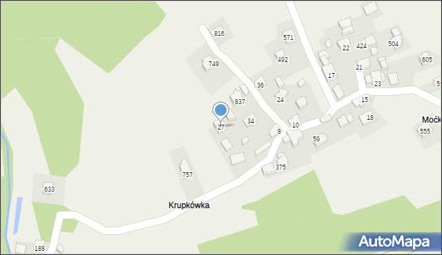 Budzów, Budzów, 27, mapa Budzów