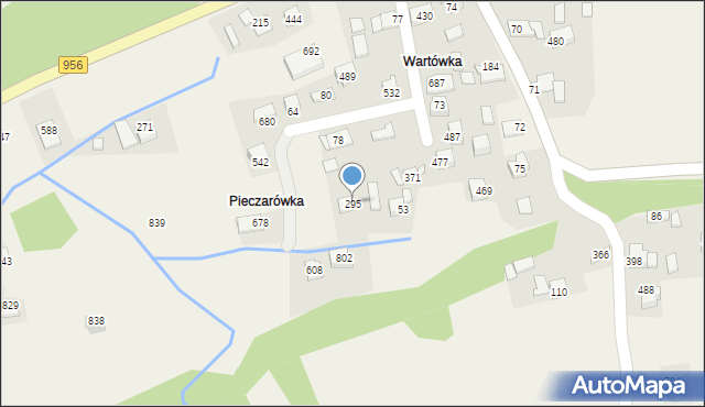 Budzów, Budzów, 295, mapa Budzów