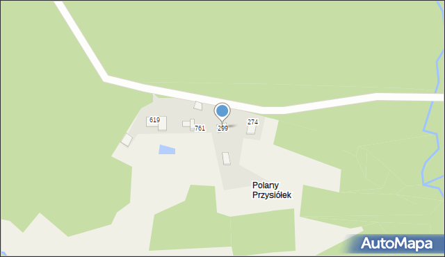 Budzów, Budzów, 299, mapa Budzów