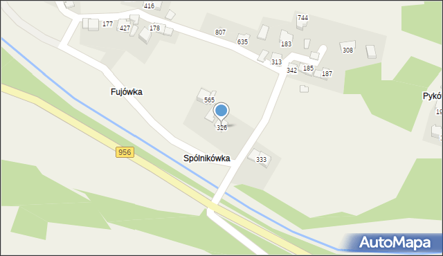 Budzów, Budzów, 326, mapa Budzów