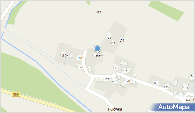 Budzów, Budzów, 382, mapa Budzów