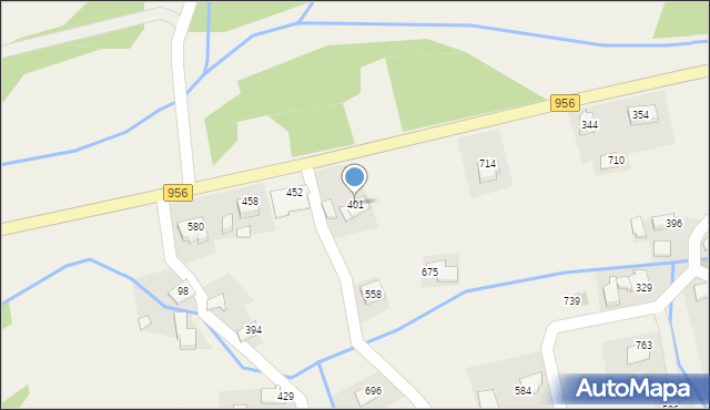 Budzów, Budzów, 401, mapa Budzów