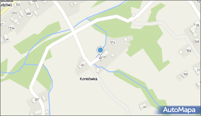 Budzów, Budzów, 42, mapa Budzów