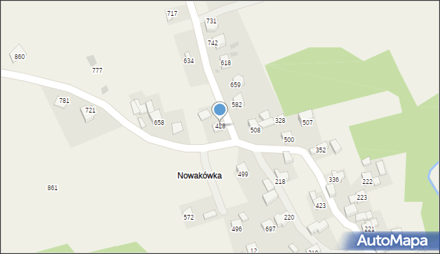 Budzów, Budzów, 428, mapa Budzów