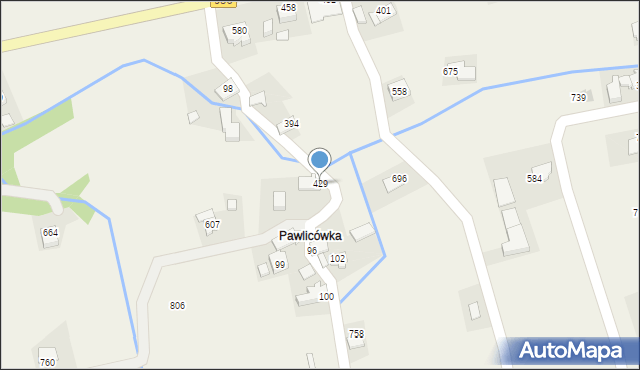 Budzów, Budzów, 429, mapa Budzów