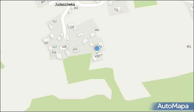 Budzów, Budzów, 438, mapa Budzów