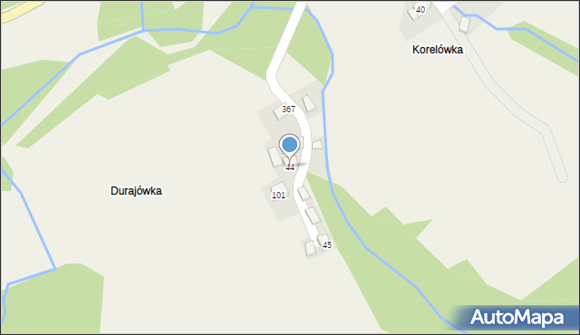 Budzów, Budzów, 44, mapa Budzów