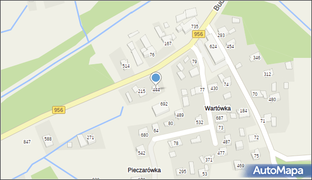 Budzów, Budzów, 444, mapa Budzów