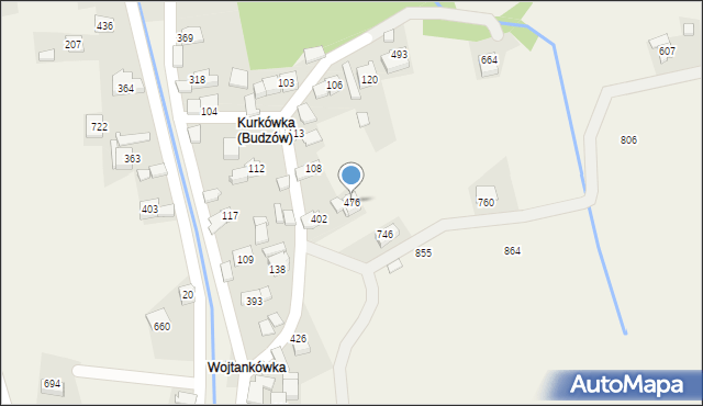 Budzów, Budzów, 476, mapa Budzów