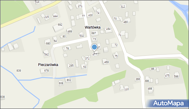 Budzów, Budzów, 477, mapa Budzów