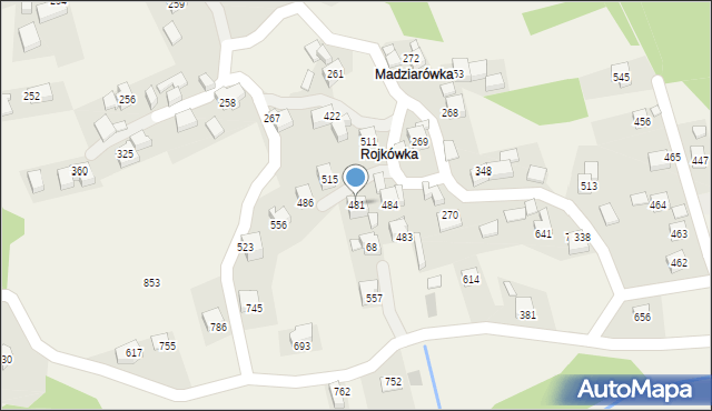 Budzów, Budzów, 481, mapa Budzów