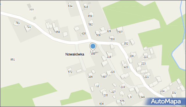 Budzów, Budzów, 499, mapa Budzów