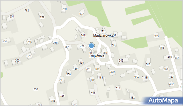 Budzów, Budzów, 511, mapa Budzów