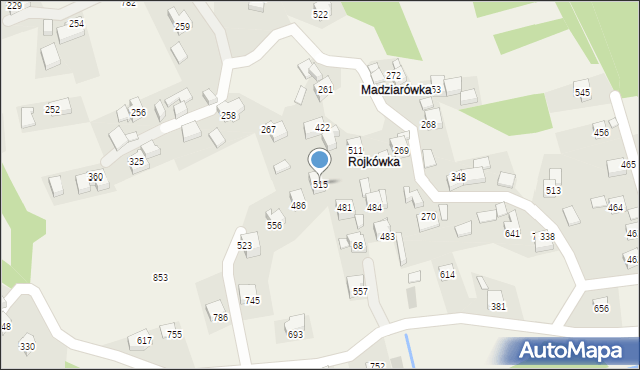 Budzów, Budzów, 515, mapa Budzów