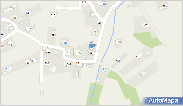 Budzów, Budzów, 524, mapa Budzów