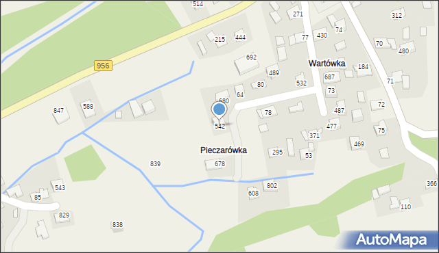 Budzów, Budzów, 542, mapa Budzów