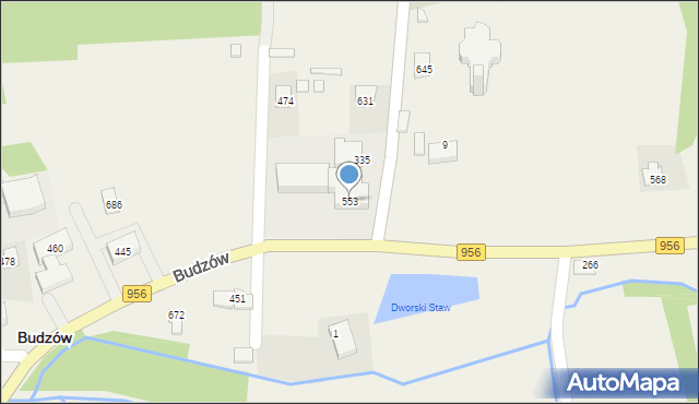 Budzów, Budzów, 553, mapa Budzów