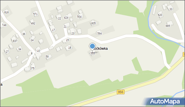 Budzów, Budzów, 555, mapa Budzów