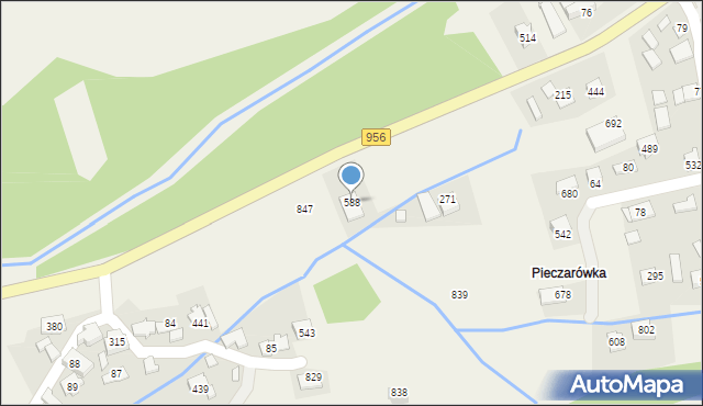 Budzów, Budzów, 588, mapa Budzów