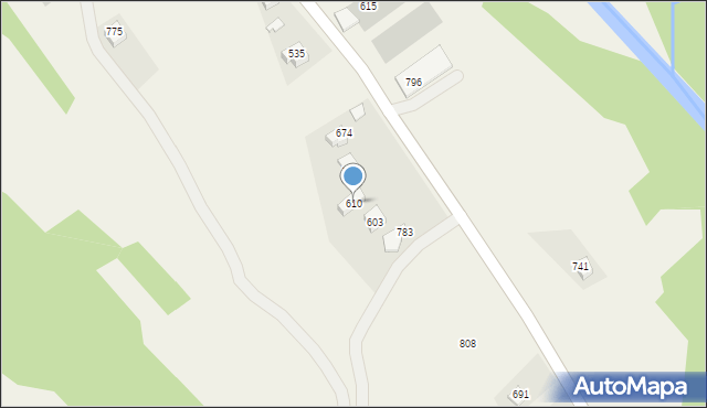 Budzów, Budzów, 610, mapa Budzów