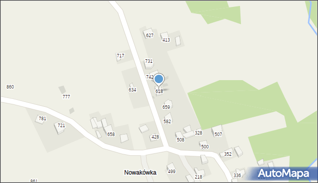 Budzów, Budzów, 618, mapa Budzów