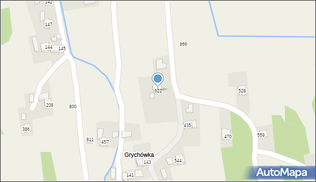 Budzów, Budzów, 622, mapa Budzów