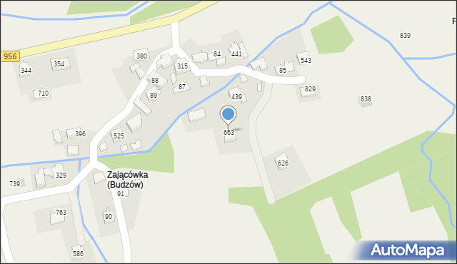 Budzów, Budzów, 663, mapa Budzów