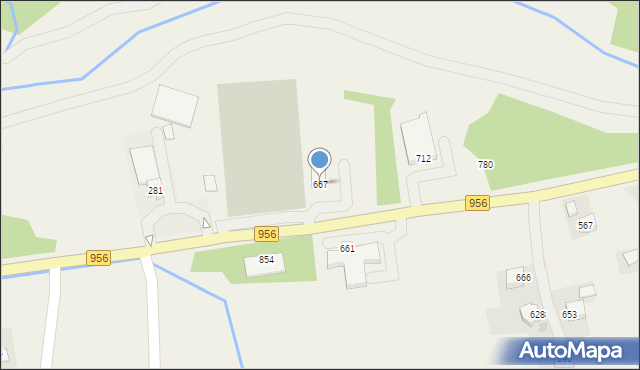 Budzów, Budzów, 667, mapa Budzów