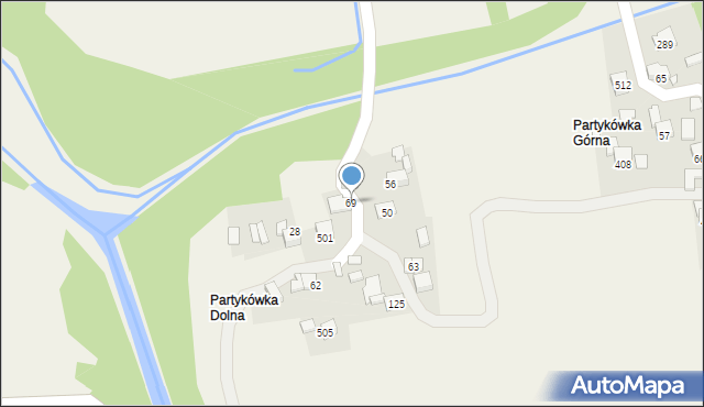 Budzów, Budzów, 69, mapa Budzów