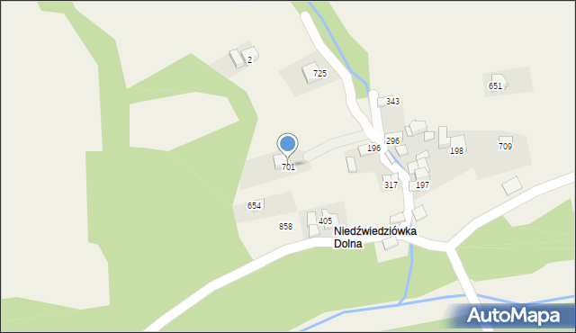 Budzów, Budzów, 701, mapa Budzów