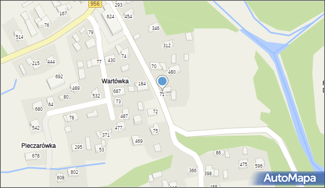 Budzów, Budzów, 71, mapa Budzów