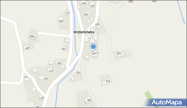 Budzów, Budzów, 727, mapa Budzów