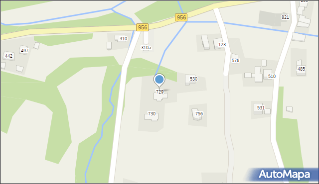 Budzów, Budzów, 729, mapa Budzów