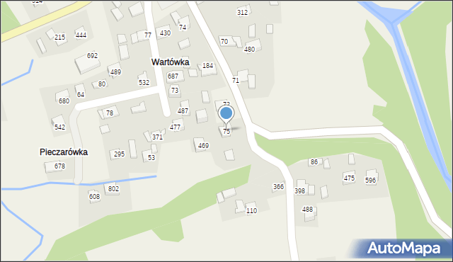 Budzów, Budzów, 75, mapa Budzów