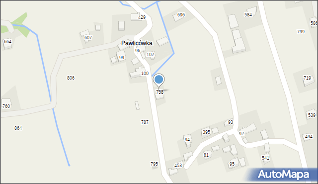 Budzów, Budzów, 758, mapa Budzów