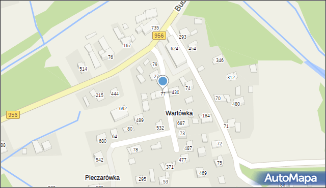 Budzów, Budzów, 77, mapa Budzów