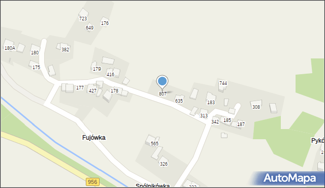 Budzów, Budzów, 807, mapa Budzów