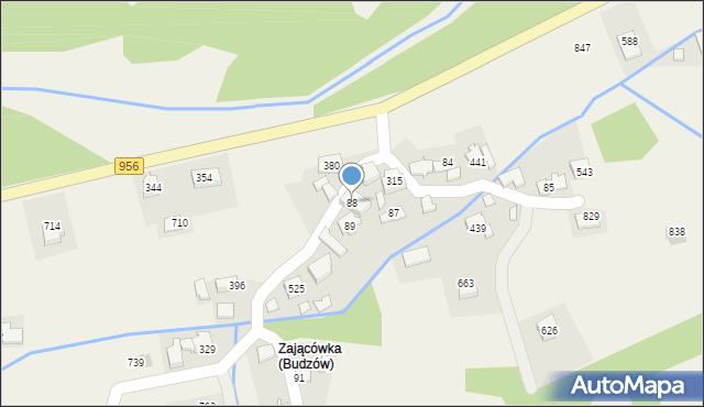 Budzów, Budzów, 88, mapa Budzów