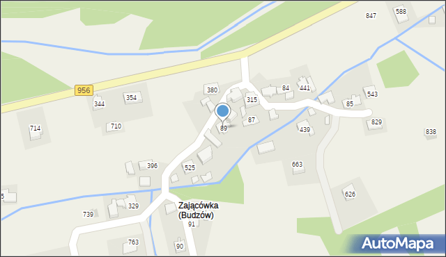 Budzów, Budzów, 89, mapa Budzów