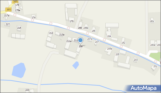 Budzów, Budzów, 209, mapa Budzów