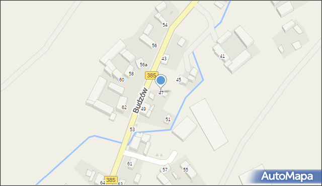 Budzów, Budzów, 47, mapa Budzów