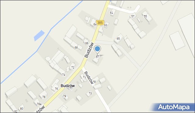 Budzów, Budzów, 67, mapa Budzów