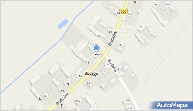 Budzów, Budzów, 72, mapa Budzów