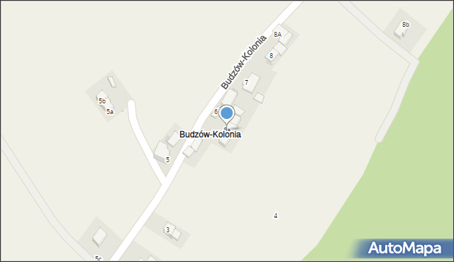 Budzów, Budzów-Kolonia, 6a, mapa Budzów