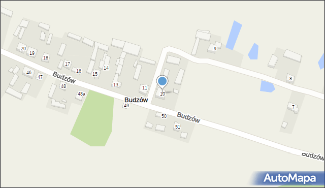 Budzów, Budzów, 10, mapa Budzów