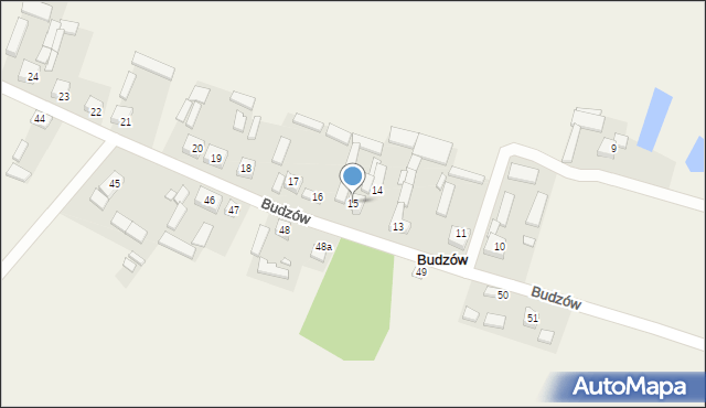 Budzów, Budzów, 15, mapa Budzów