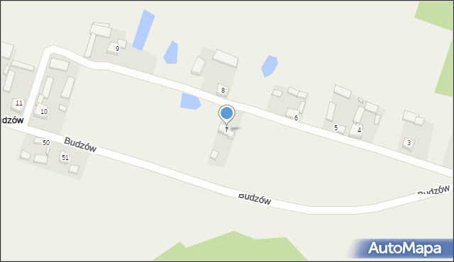 Budzów, Budzów, 7, mapa Budzów