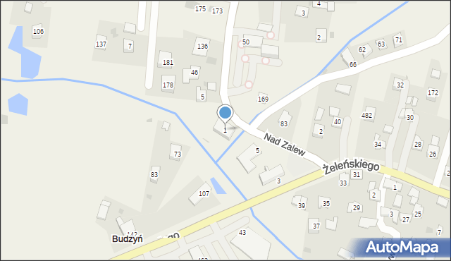 Budzyń, Budzyń, 1, mapa Budzyń