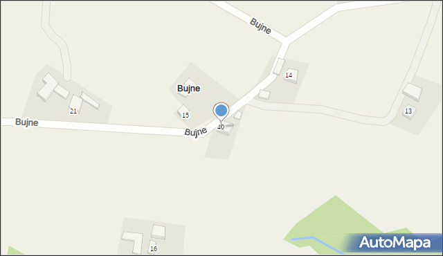 Bujne, Bujne, 40, mapa Bujne