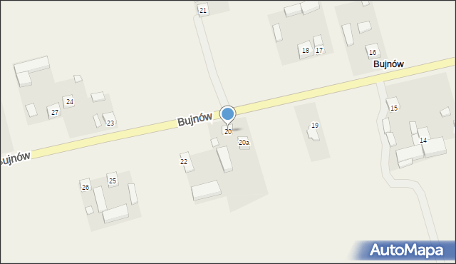 Bujnów, Bujnów, 20, mapa Bujnów